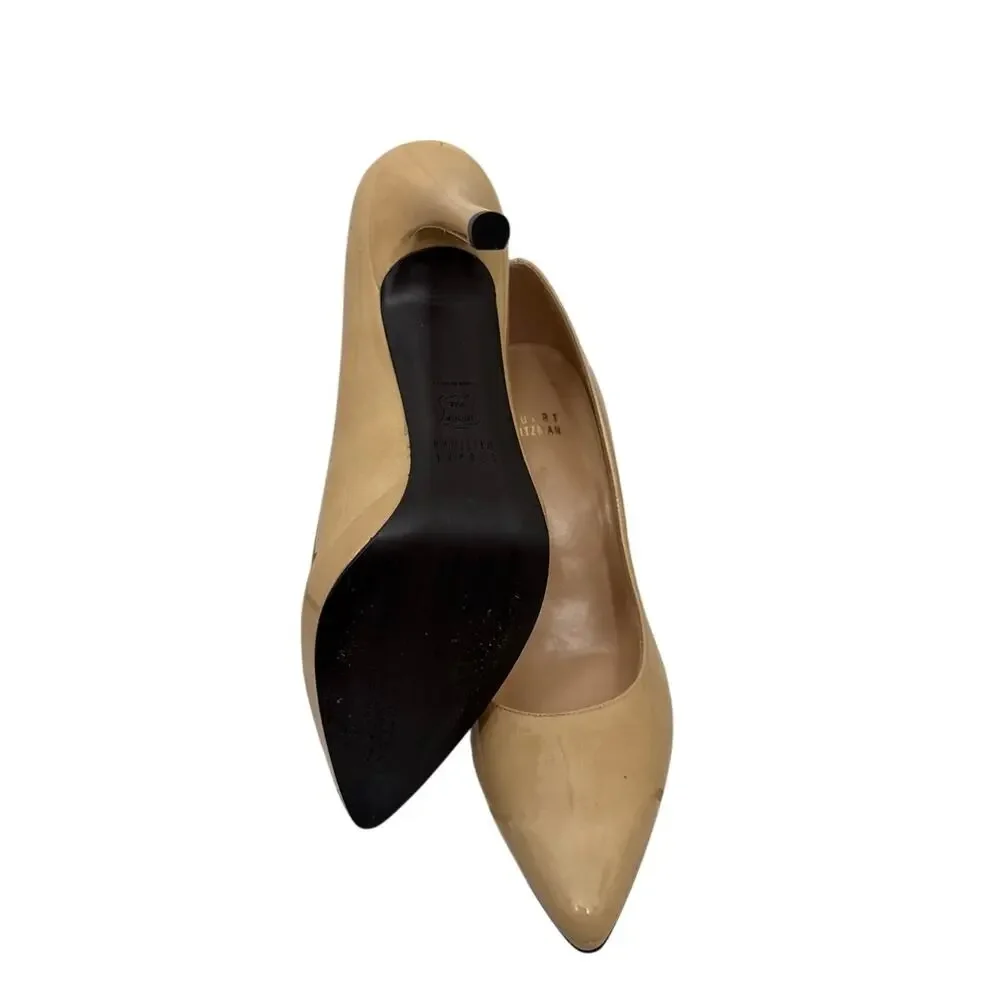 Stuart Weitzman Shoes Tan Heels Patent Leather Pumps Size Women's 7